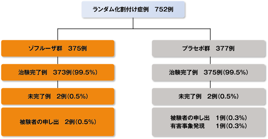 治験の完了・未完了の構成図