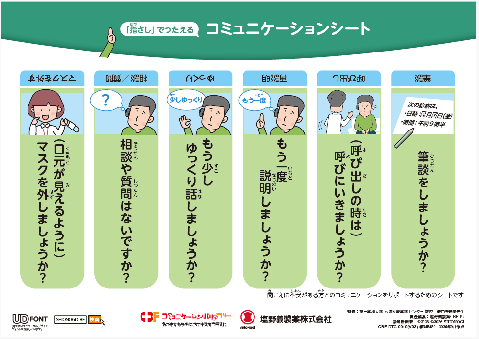 「指さし」でつたえるコミュニケーションシート